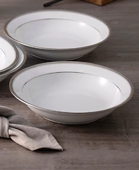 Noritake Charlotta Platinum 4-Pc. Rim Dinner Bowl Set, Service for 4