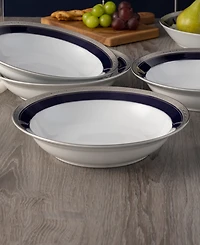 Noritake Crestwood Cobalt Platinum 4-Pc. Rim Dinner Bowl Set, Service for 4