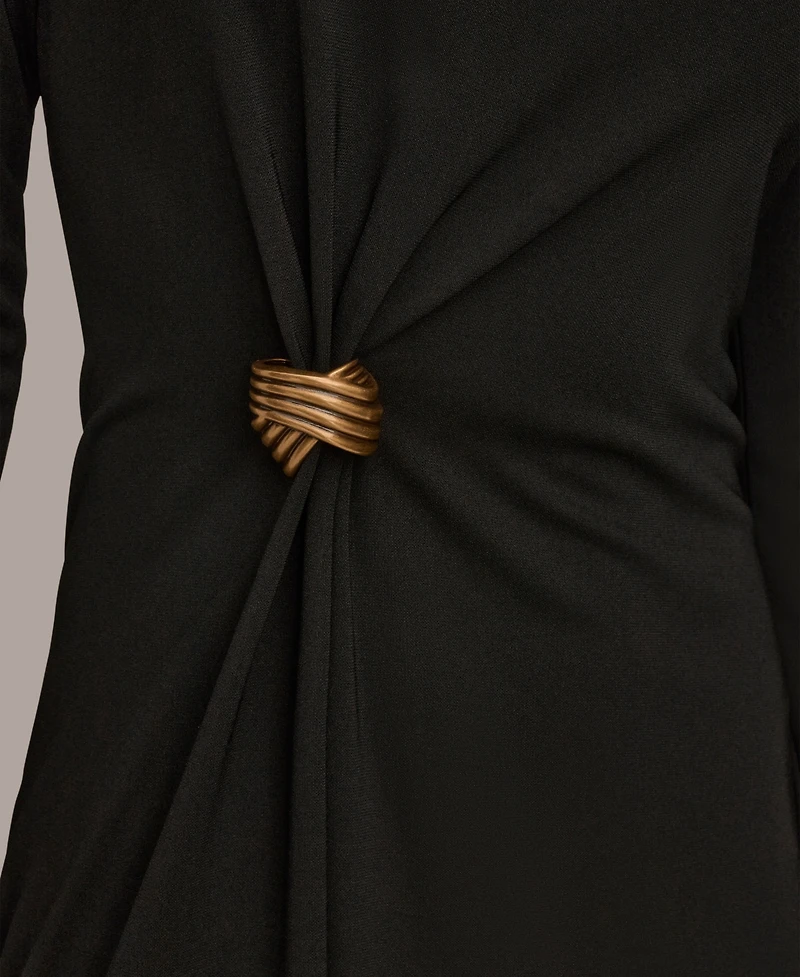 Donna Karan New York Women's Ribbed Knot Hardware Dress