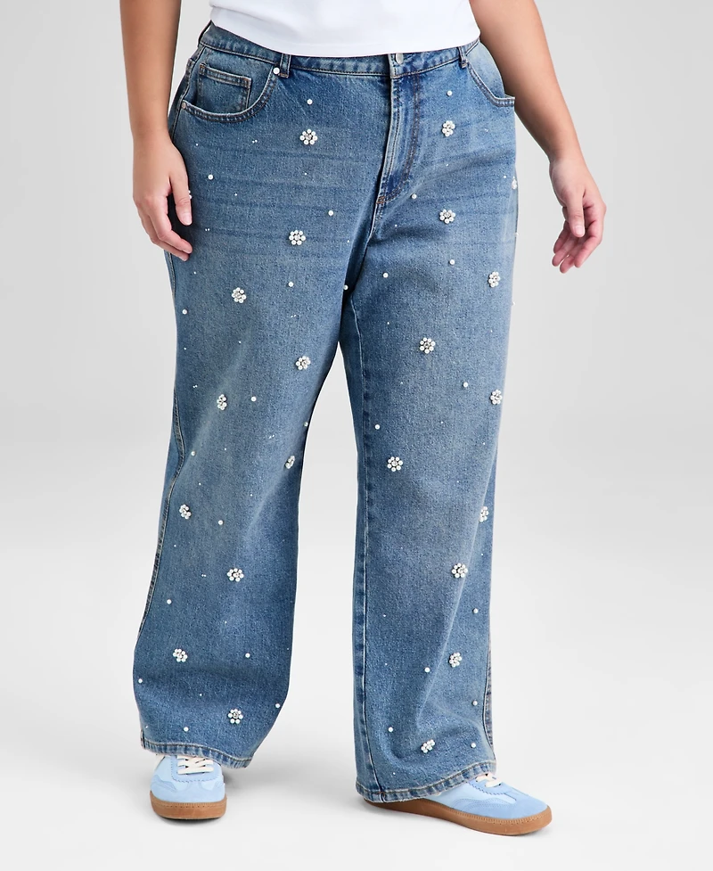 And Now This Trendy Plus Embellished Straight Leg Jeans, Macy's Exclusive