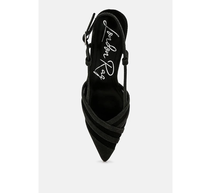 London Rag Women's Daldra Kitten Heel Slingback Sandals