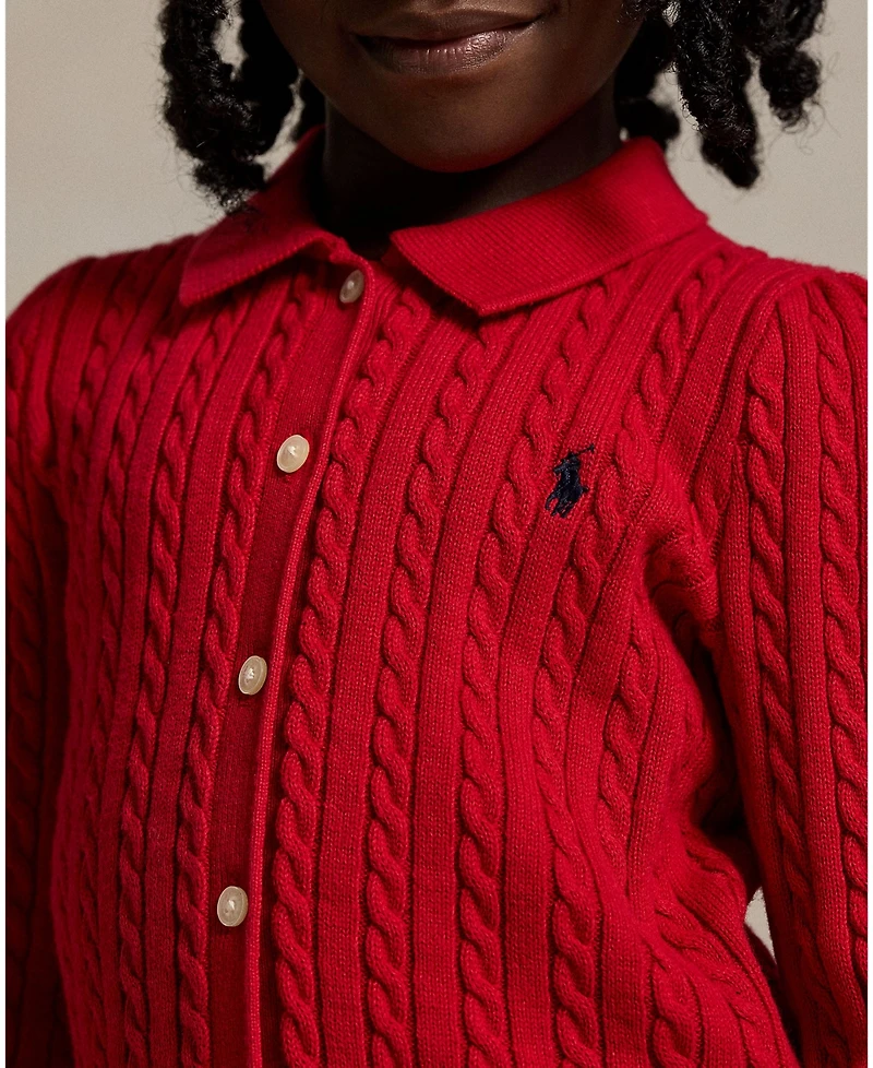 Polo Ralph Lauren Girls 2T-6X 2-Piece Crewneck Cardigan and Skirt Set