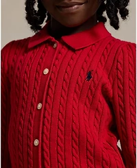 Polo Ralph Lauren Girls 2T-6X 2-Piece Crewneck Cardigan and Skirt Set