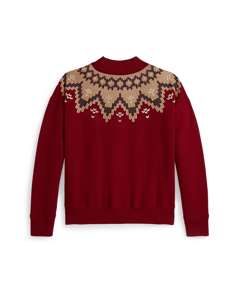 Polo Ralph Lauren Girls 7-16 Fair Isle Boxy Long Sleeve Sweatshirt