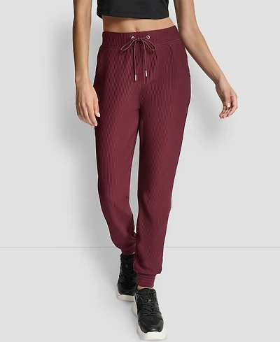 Dkny Women's Tech Ottoman Cuffed High Rise Joggers