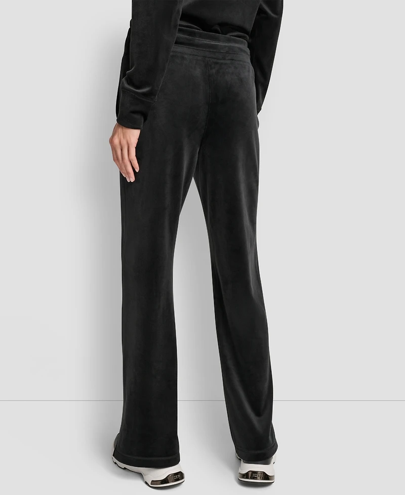 Dkny Women's Hd Embroidery Logo Slit Track Pants