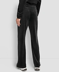 Dkny Women's Hd Embroidery Logo Slit Track Pants