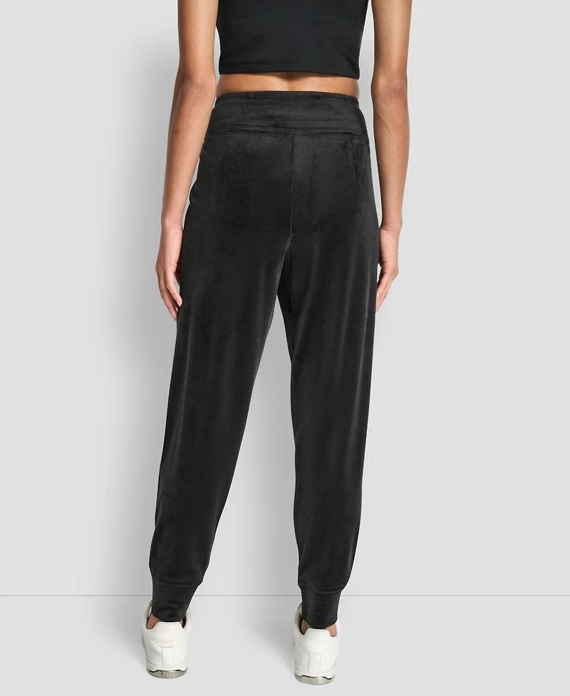 Dkny Women's Stacked Logo Mid-Rise Slim-Fit Joggers
