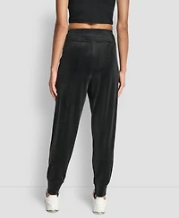 Dkny Women's Stacked Logo Mid-Rise Slim-Fit Joggers