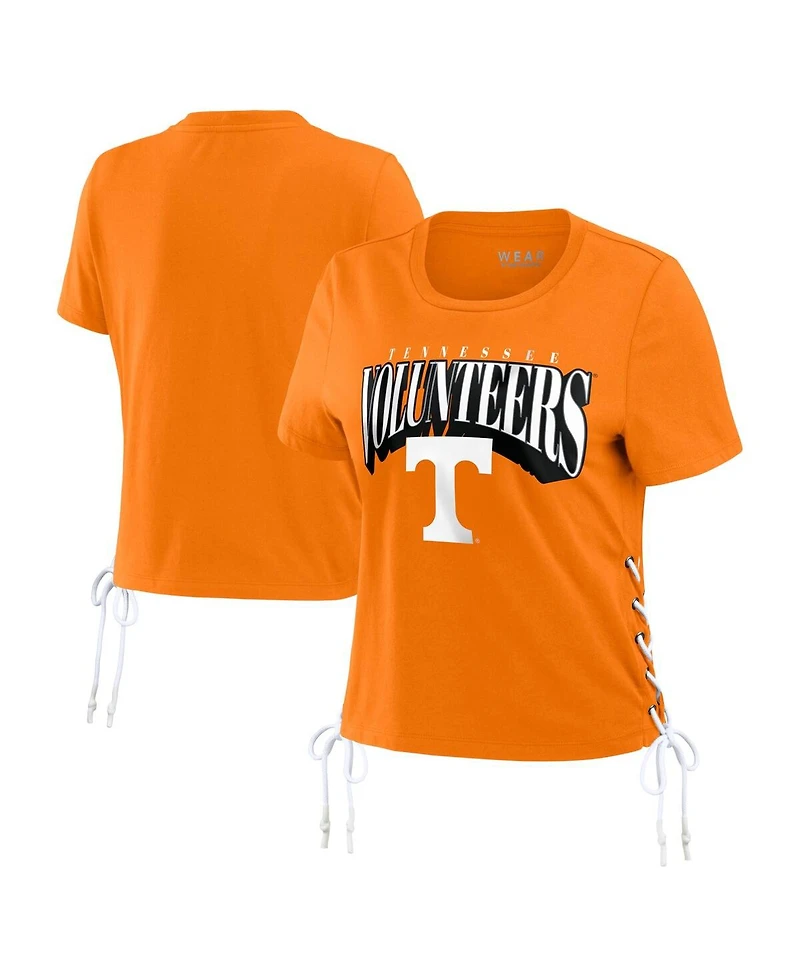 Wear by Erin Andrews Women'sTennessee Orange Tennessee Volunteers Side Lace-Up Modest Crop T-Shirt