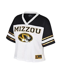 Colosseum Women's White Missouri Tigers Treasure Cropped Football Jersey