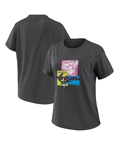 Wear by Erin Andrews Women'sCharcoal Arizona Diamondbacks Domestic Box Color Boyfriend T-Shirt