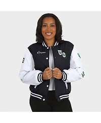 Wear by Erin Andrews Women'sBlack Oregon Ducks Varsity Puffer Jacket