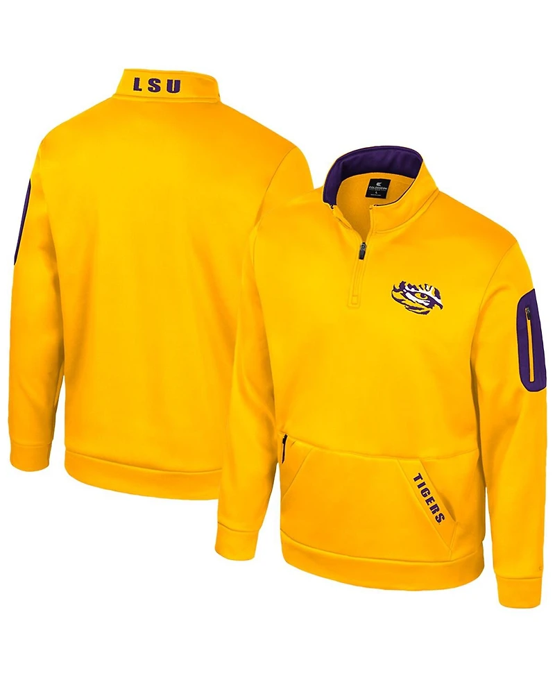 Colosseum Men's Gold Lsu Tigers Mainframe Quarter-Zip Fleece Jacket