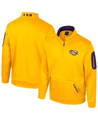 Colosseum Men's Gold Lsu Tigers Mainframe Quarter-Zip Fleece Jacket