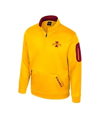 Colosseum Men's Gold Iowa State Cyclones Mainframe Quarter-Zip Fleece Jacket
