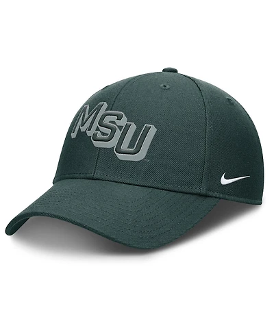 Nike Men's Green Michigan State Spartans Slanted Primetime Rise Performance Adjustable Hat