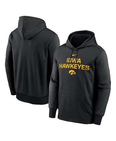 Nike Men's Black Iowa Hawkeyes Team Stacked Performance Pullover Hoodie