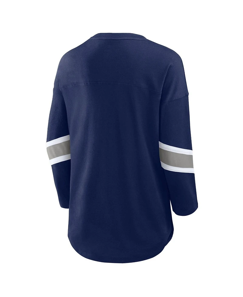 Fanatics Women's Navy Dallas Cowboys Redzone 3/4-Sleeve T-Shirt