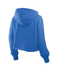 Fanatics Women's Blue Detroit Lions Oversized Hometown Heritage Cropped Hoodie