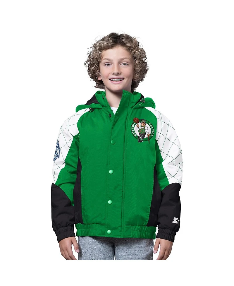 Starter Big Boys and Girls Kelly Green/Black Boston Celtics All Time Pro Jr. Full-Zip Jacket