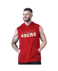 Msx by Michael Strahan Men's Scarlet San Francisco 49ers Tri-Blend Rebound Sleeveless Hoodie