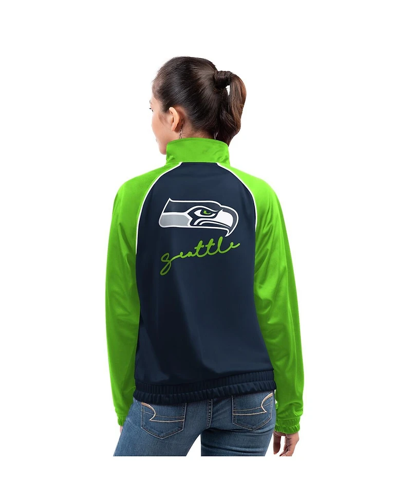 G-iii 4Her by Carl Banks Women's College Navy Seattle Seahawks Replay Full-Zip Track Jacket