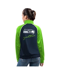 G-iii 4Her by Carl Banks Women's College Navy Seattle Seahawks Replay Full-Zip Track Jacket