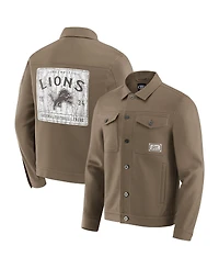 Fanatics Men'sTan Detroit Lions Trucker Full-Button Jacket