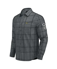 Fanatics Men's Darius Rucker Collection by Gray San Diego Padres Thin Wale Corduroy Plaid Button Up Shirt