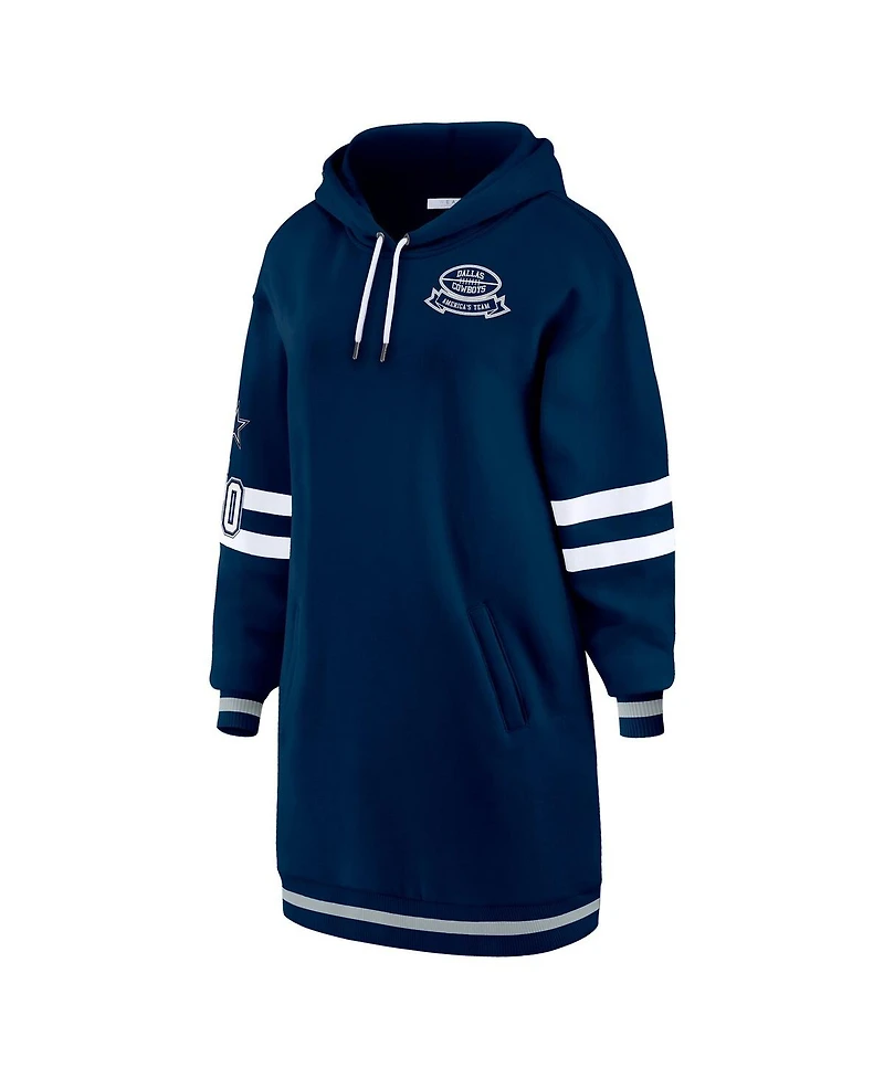 Wear by Erin Andrews Women's Navy Dallas Cowboys Hoodie Dress