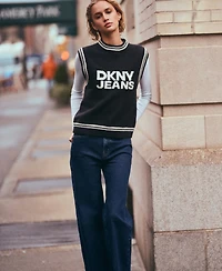 Dkny Jeans Women's Logo Detail Sleeveless Sweater