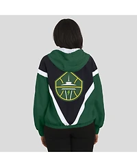 Wear by Erin Andrews Women'sGreen/Black Seattle Storm Color Block Full-Zip Hoodie Windbreaker Jacket