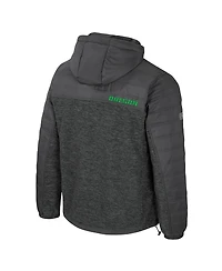 Colosseum Men's Charcoal Oregon Ducks Nightman Full-Zip Hoodie Puffer Jacket