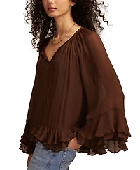Lucky Brand Women's Ruffle Chiffon Top