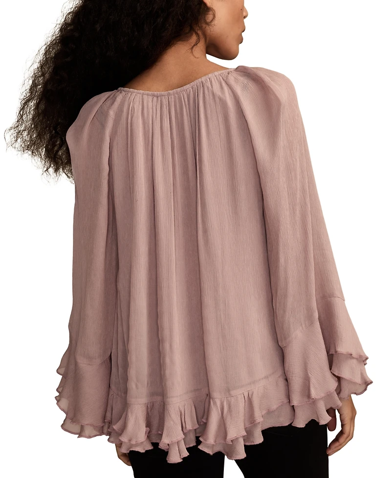 Lucky Brand Women's Ruffle Chiffon Top