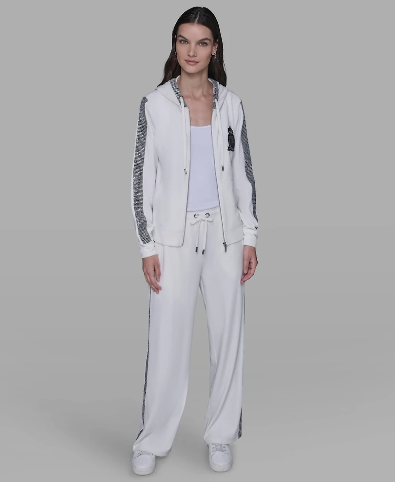 Karl Lagerfeld Paris Women's Zip-Up Hooded Jacket