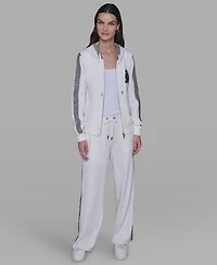 Karl Lagerfeld Paris Women's Zip-Up Hooded Jacket