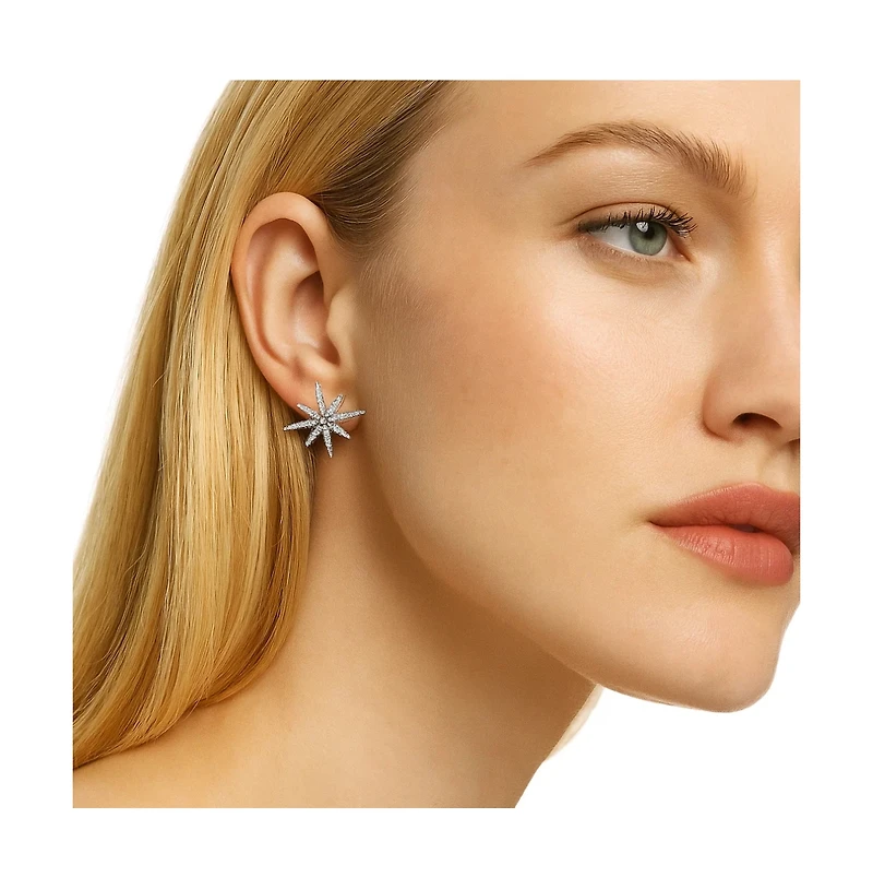 Star Stud Earrings Cubic Zirconia