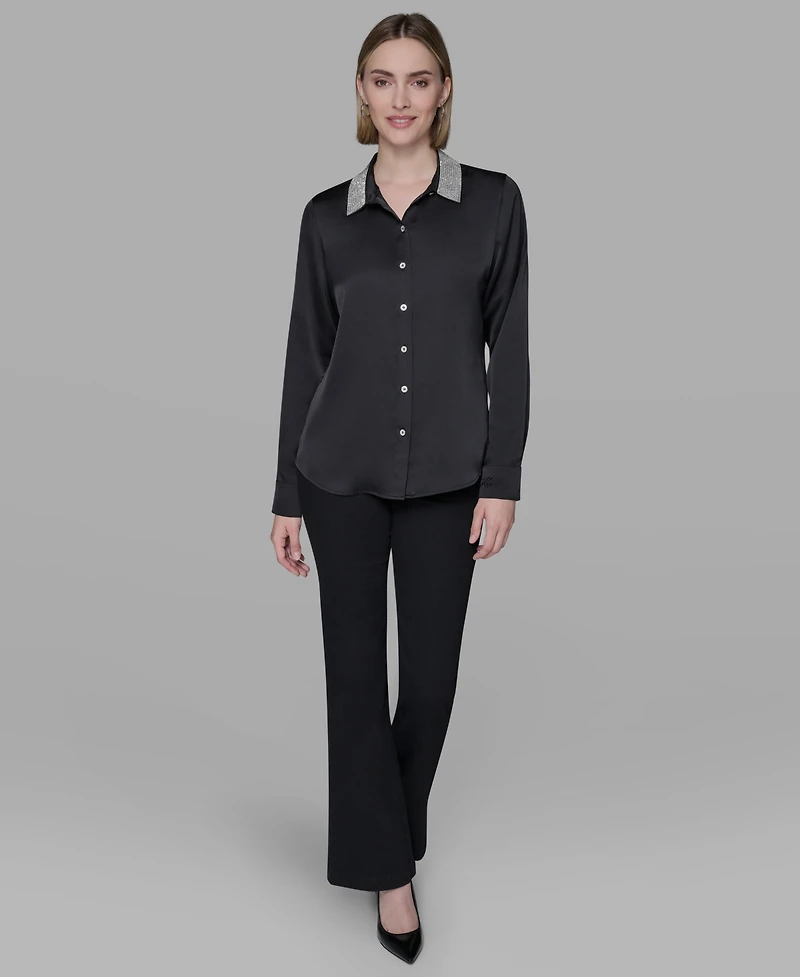 Karl Lagerfeld Paris Women's Collared Neck Shirt