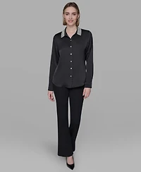 Karl Lagerfeld Paris Women's Collared Neck Shirt