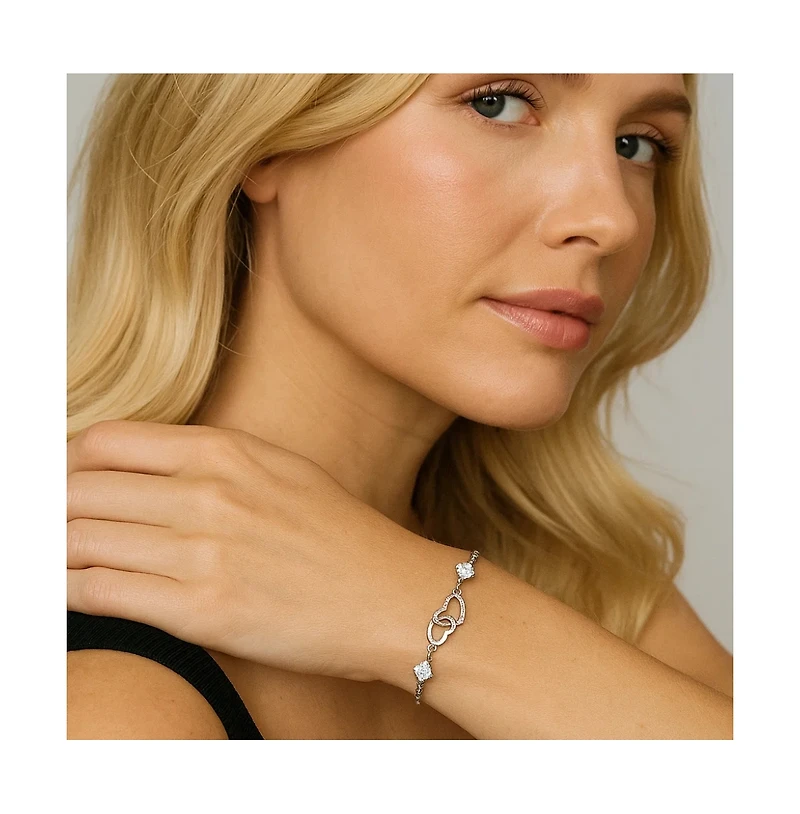 I Love You Bracelet with Cubic Zirconia