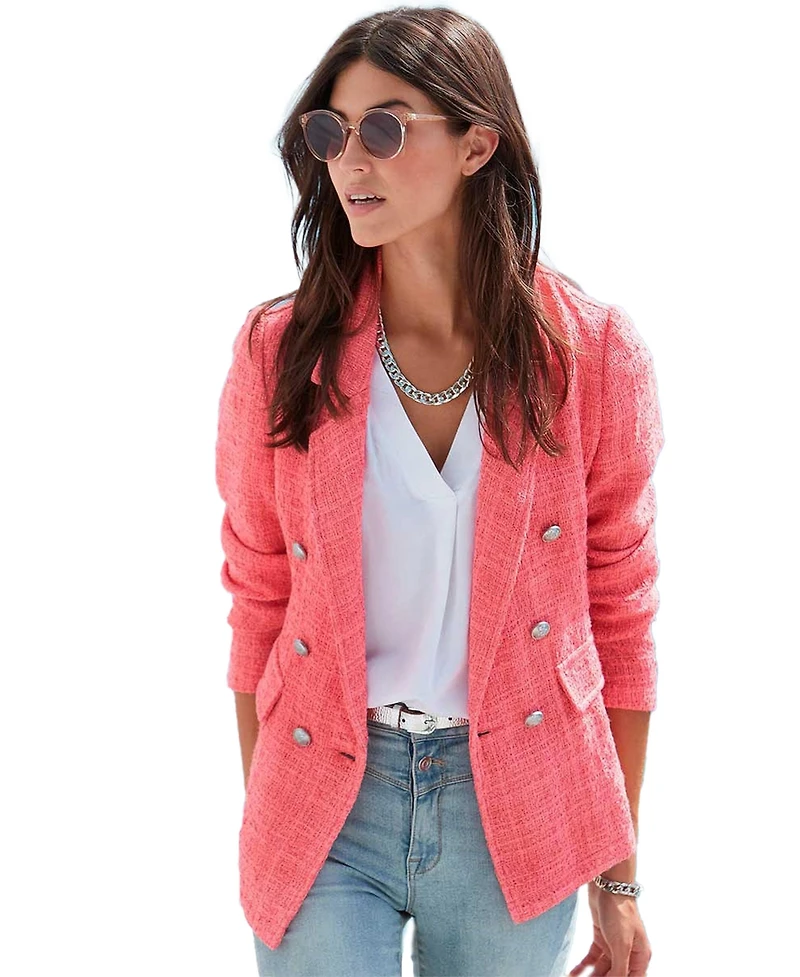 Lascana Women's Double Breasted Boucle Blazer