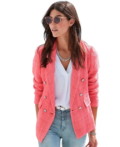 Lascana Women's Double Breasted Boucle Blazer