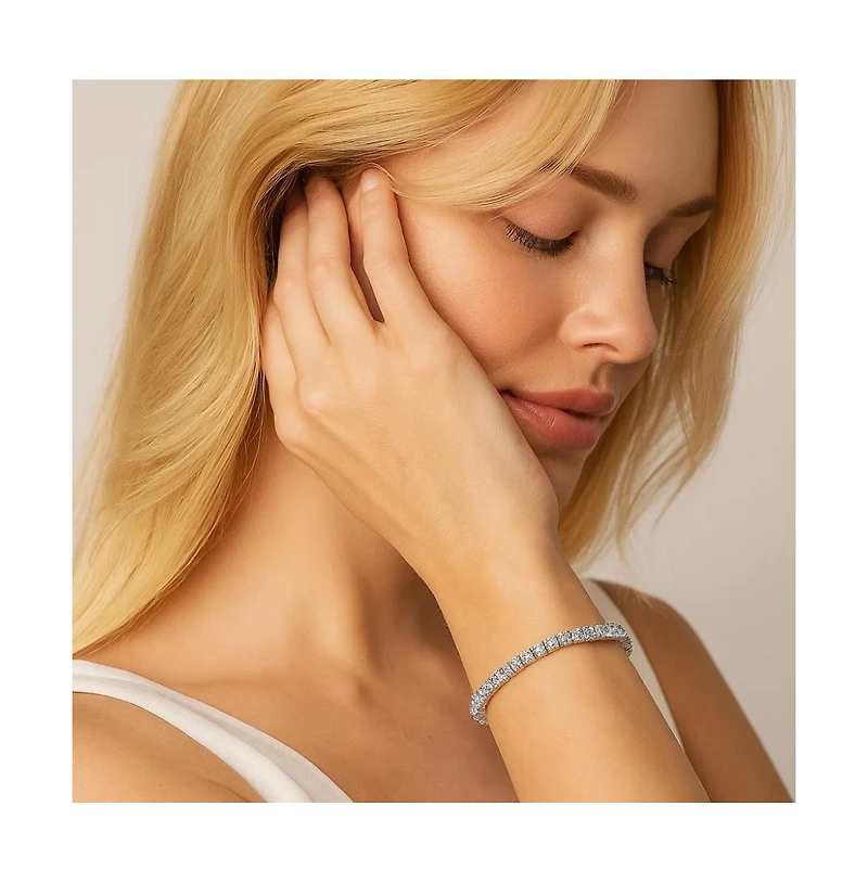 Princess Cut Cubic Zirconia Tennis Bracelet