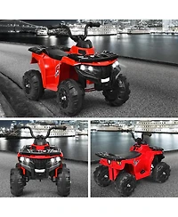 Gymax Kids Ride On Car 6V Battery Powered Atv w/4 Anti-skid Wheels Music Player