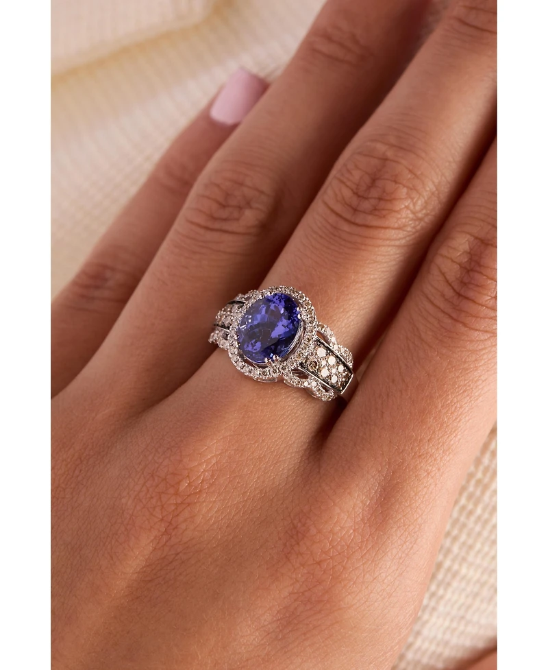 Le Vian Blueberry Tanzanite (2-1/2 ct. t.w.) & Diamond (5/8 Halo Statement Ring 14k White Gold (Also Available Rose or Ye