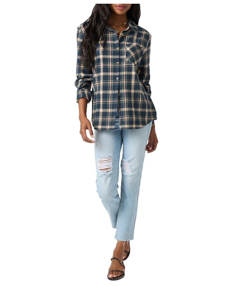 O'Neill Women's Logan Long Sleeve Flannel Shirt