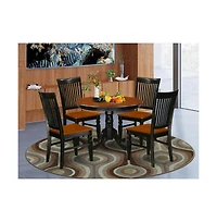 East West Furniture Dining Room Set Black & Cherry