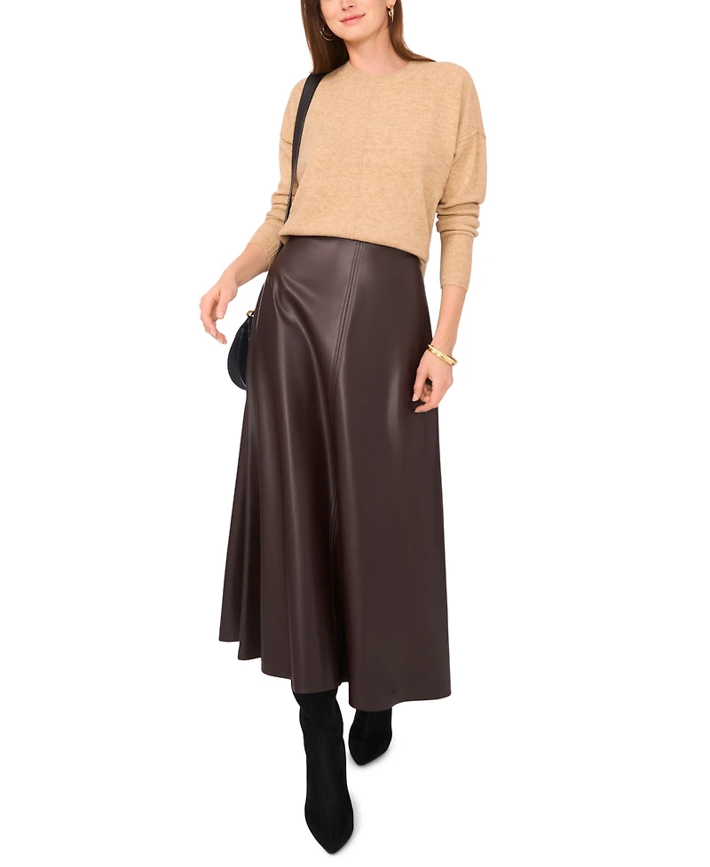 Vince Camuto Women's Cozy Crewneck Long-Sleeve Extend-Shoulder Sweater